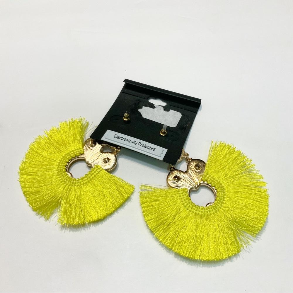 Steve Madden Gold Tone Yellow Statement Earrings - Picture 3 of 3